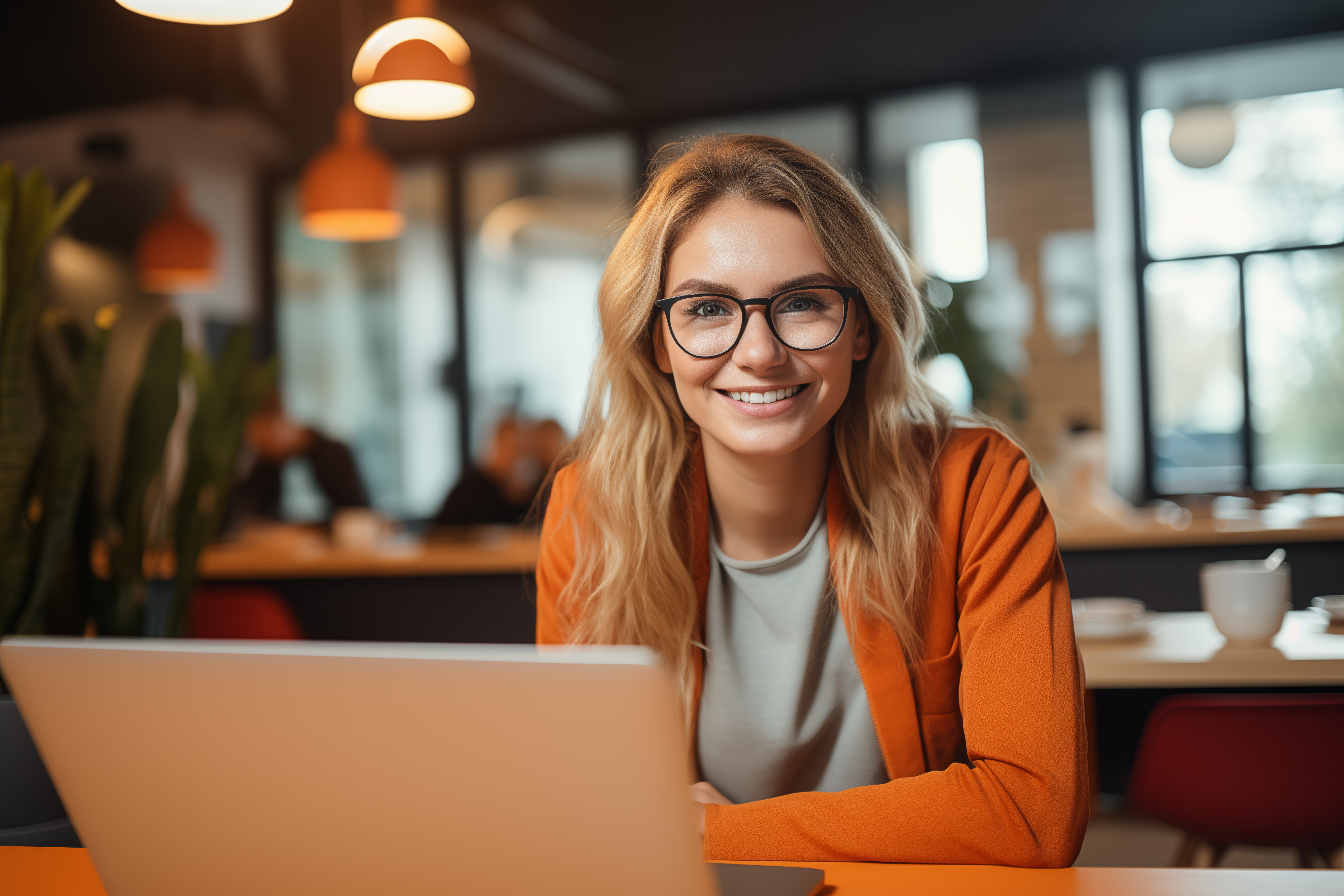 smiling-woman-in-orange-blazer-with-laptop-in-cafe.jpeg